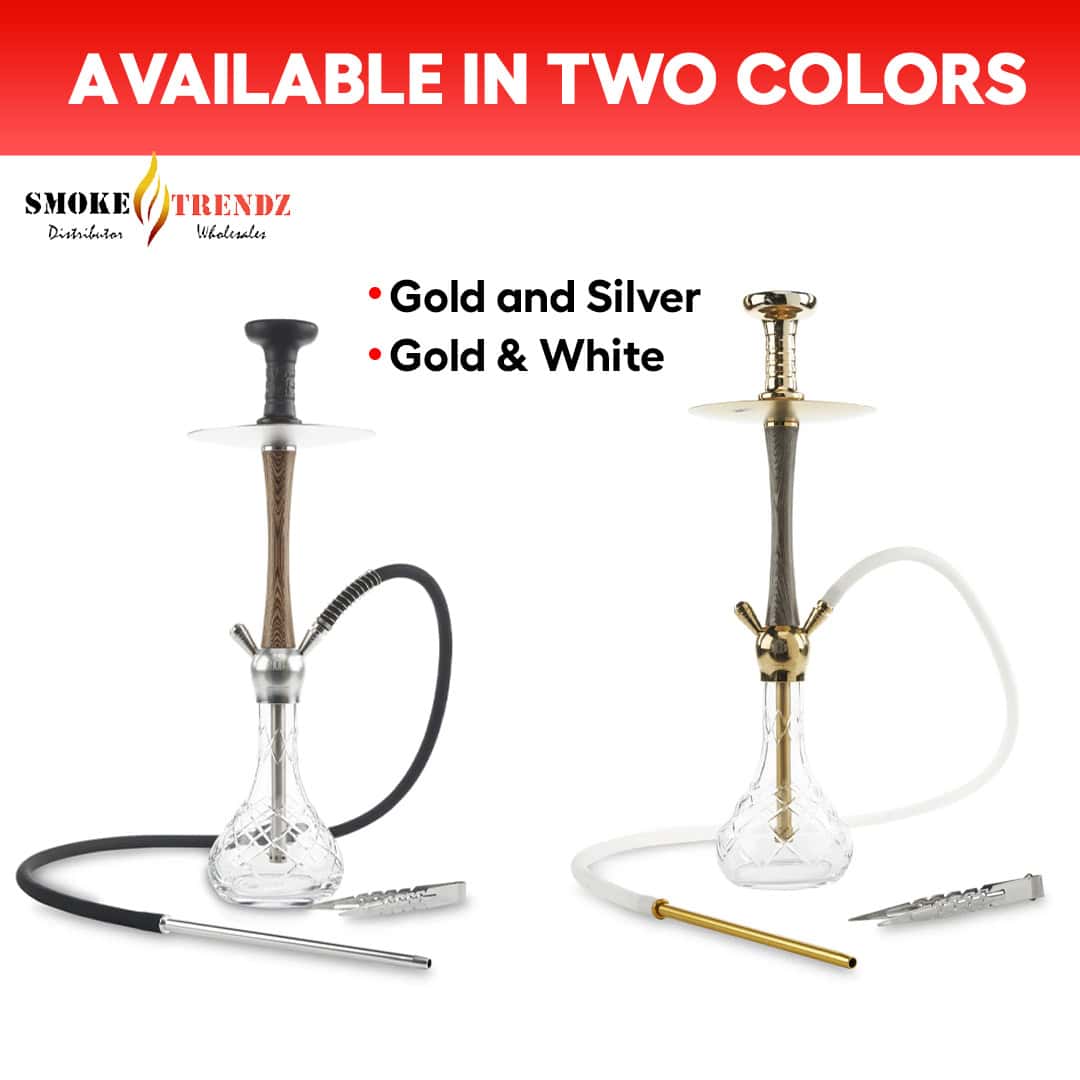 MOB Hookah 25 Madera Gold & White